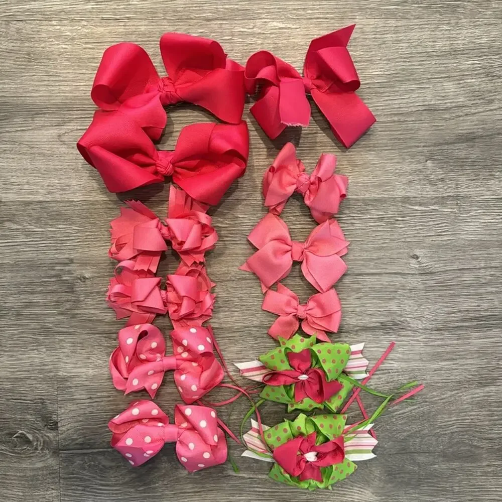 12 Dark Pink Grosgrain Ribbon Girls' Hairbows